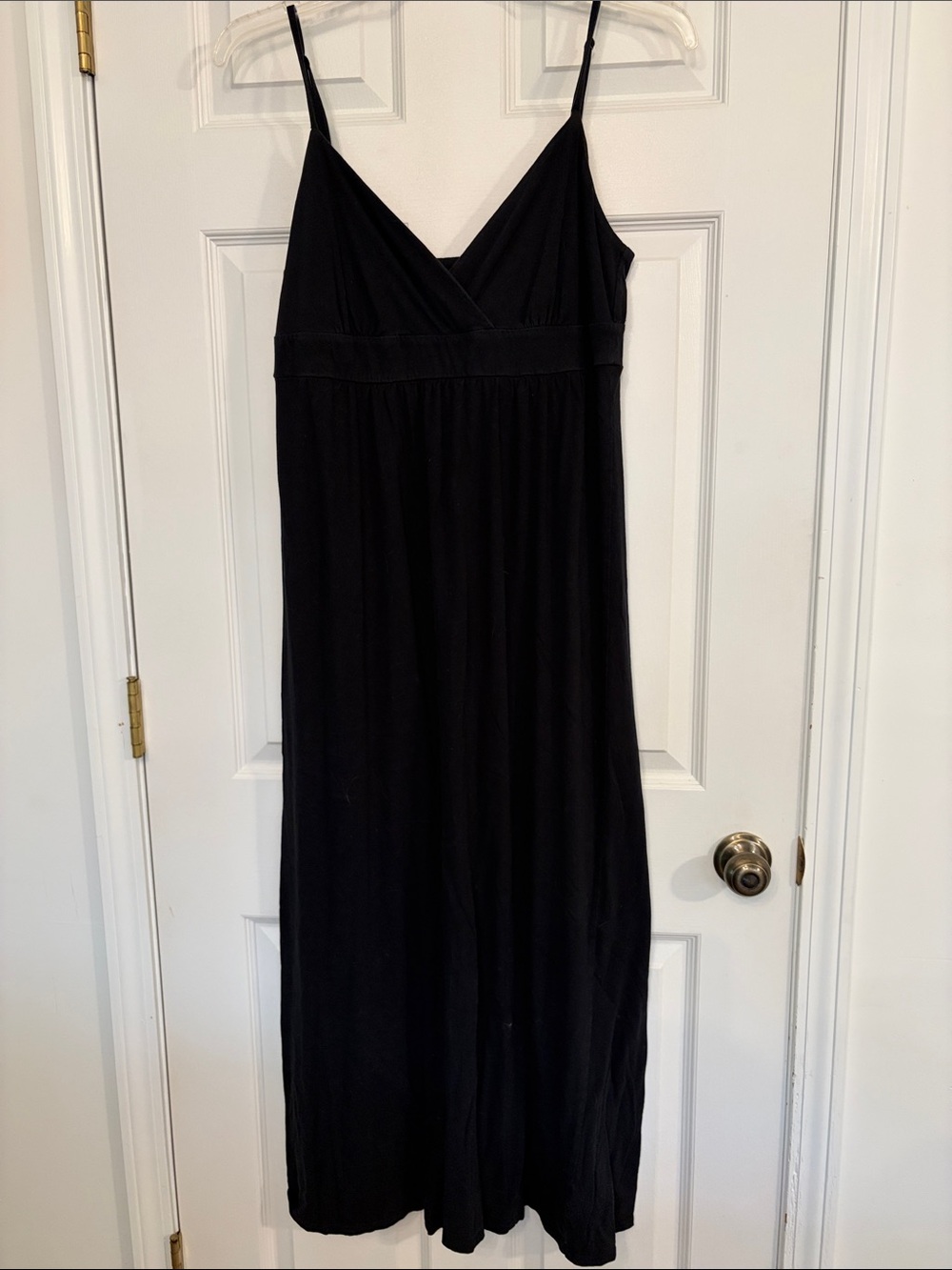 Black Spaghetti Strap Maxi Dress - adjustable straps